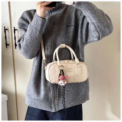 Luxury high-end designer portable bowling bag female 2025 new autumn and winter fashion all-match messenger bag small square bag