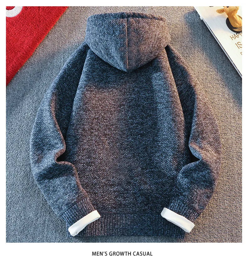 Classic Men's Knitted Sweater Cardigan Hooded Jackets Casual Streetwear Full Zip Cardigans Jackets Coat Badiee Stylez