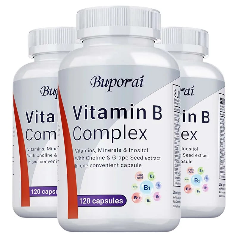 Vitamin B Complex - Supports The Immune System, Promotes Brain and Nervous System Health, and Helps Maintain A Healthy Mood 120 Capsule-3bottles