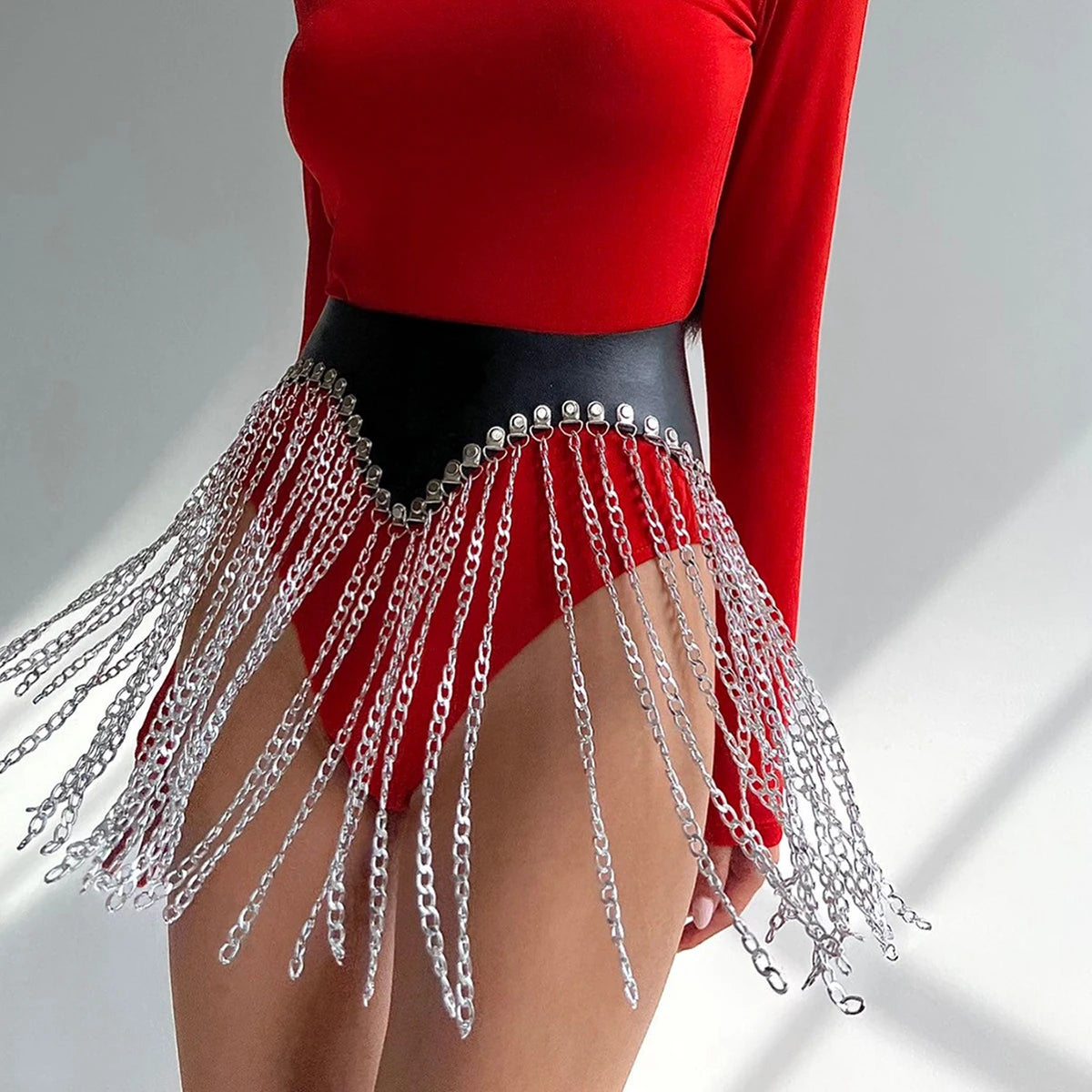 Fashion Chain Tassels Belt Set Street Style Suspenders for Women Body Chain Casual Decoration WaistBond Goth Clothing Accessoly Badiee Stylez