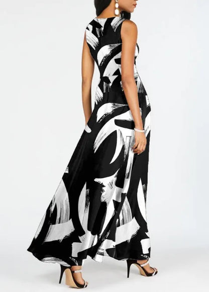 Women Summer Jumpsuit Milk Silk Patchwork Splicing Chiffon Slim Round Neck Sleeveless Jumpsuit Woman Vestidos YML00372 Badiee Stylez