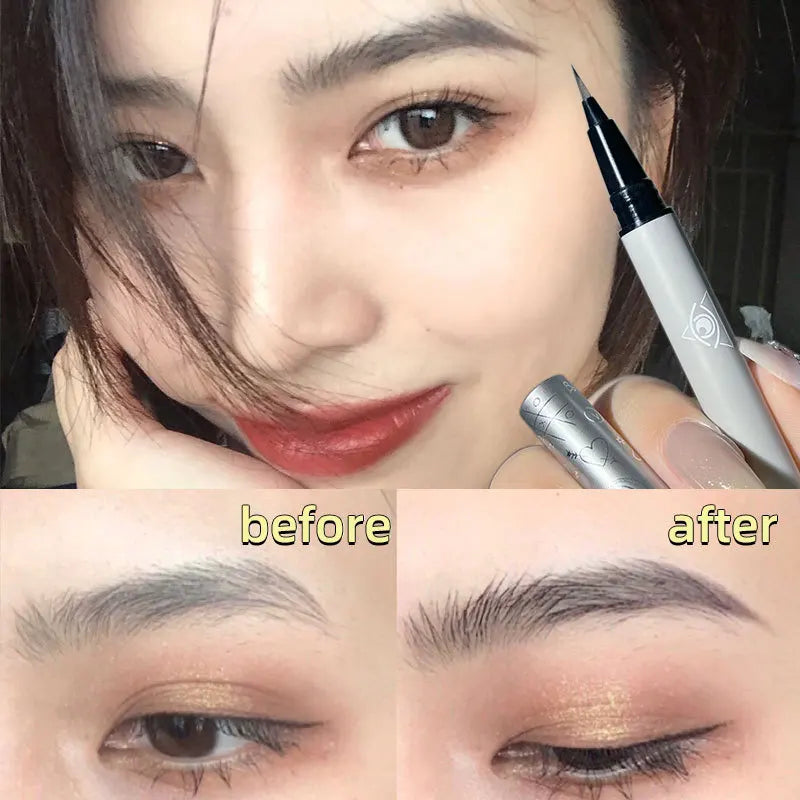 Ultra-fine Eyebrow Cosmetic Pencil Natural Brown Make Up Lying Silkworm Eyeliner Waterproof Long Lasting Liquid Eye Brow Pencil