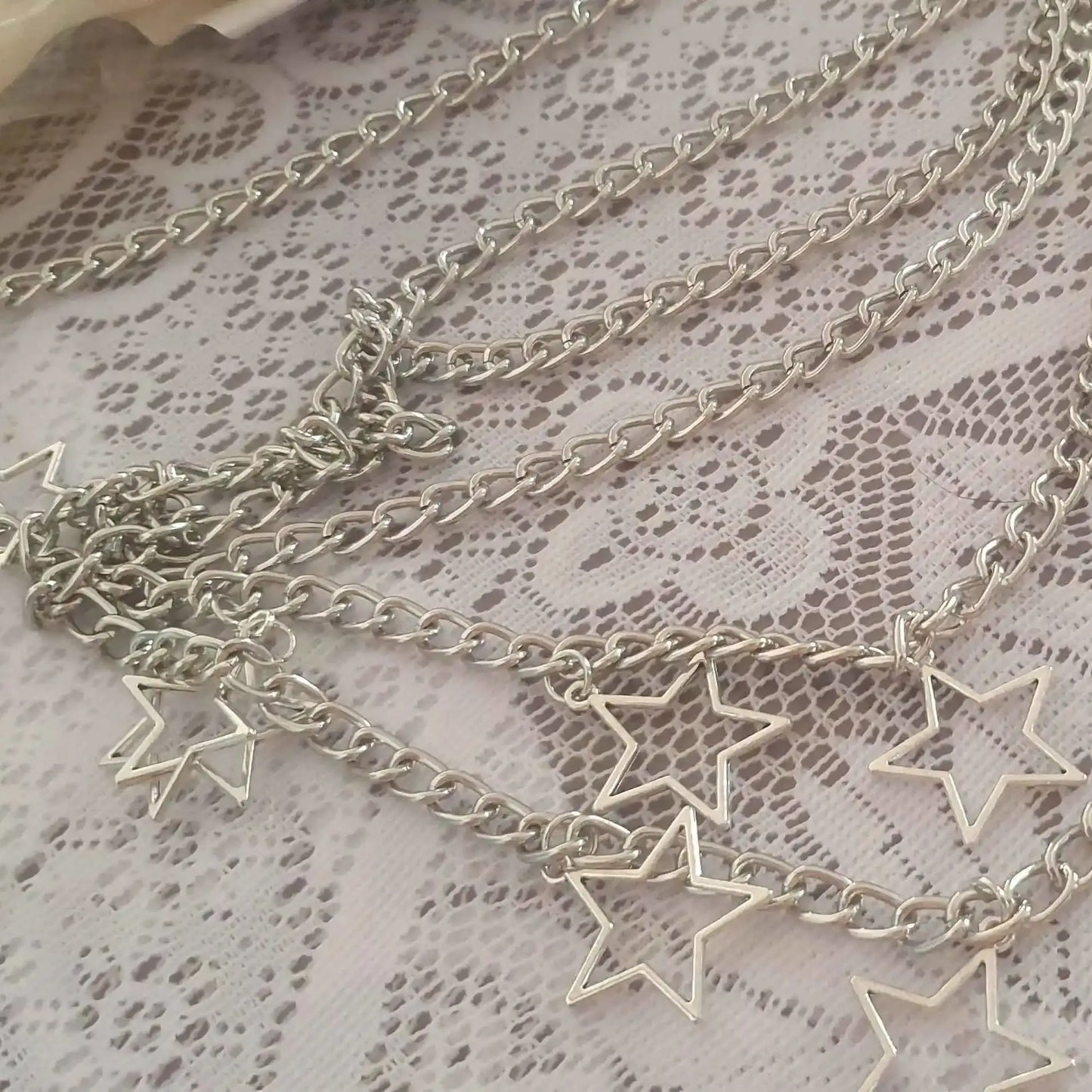 Punk Goth Steam Five-Pointed Star Waist Chain,JK Accessory Skirt Chain,Subculture Waist Belt,Y2K