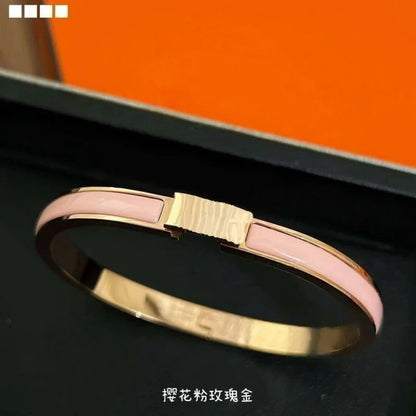 Luxury Fashion Stainless Steel Enamel Bracelet, Fashionable, Women's Festival Luxury, Colorful Jewelry Access 2025 Fashion Orange
