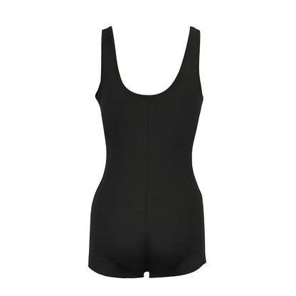 Summer Women's Jumpsuits New Streetwear Fashion Letters Embroidery Jumpsuits Black Sexy Backless Slim Sleeveless Sports Clothing