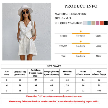 Marthaqiqi Loose Cotton Women'S Pajamas Sets Sexy V-Neck Sleepwear Tank Tops Nightwear Casual Shorts Femme Summer Pyjamas Suits