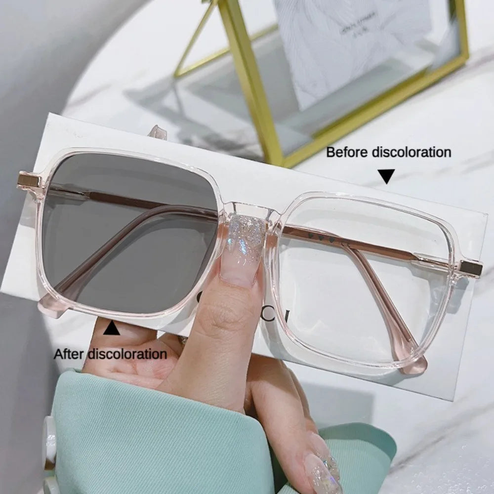 Photochromic Anti Radiation Glasses Metal Eyeglass For Woman Men Badiee Stylez
