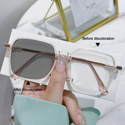 Photochromic Anti Radiation Glasses Metal Eyeglass For Woman Men Badiee Stylez