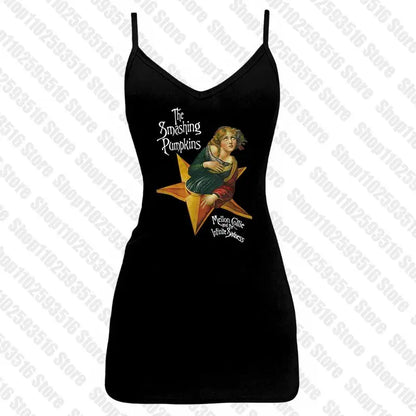 Aesthetic Tops for Women Crop Top Women 2000s Tops With Suspenders Gothic Clothes Vintage Clothing Harajuku Grunge Clothes Y2k Black3