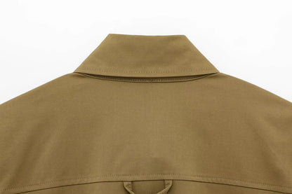 TFMLN Spring Summer New 2pcs Sets 2025 Women Solid Color Short Sleeve Shirts Pockets Tops Casual Shorts Sets