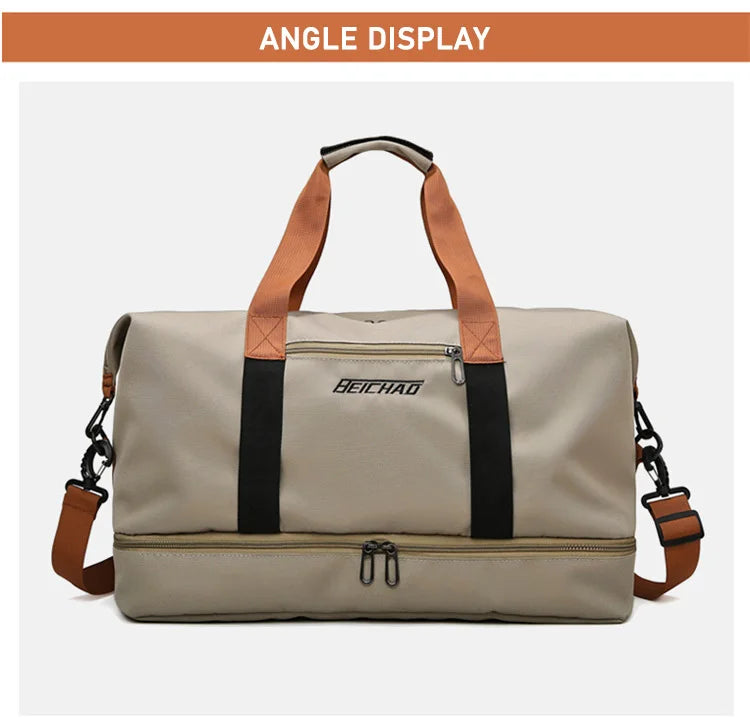 Unisex Large Capacity Travel Tote Bags Women Canvas Travel Handbag Men Sports Shoulder Bag Waterproof Travel Duffle Bag Foldable