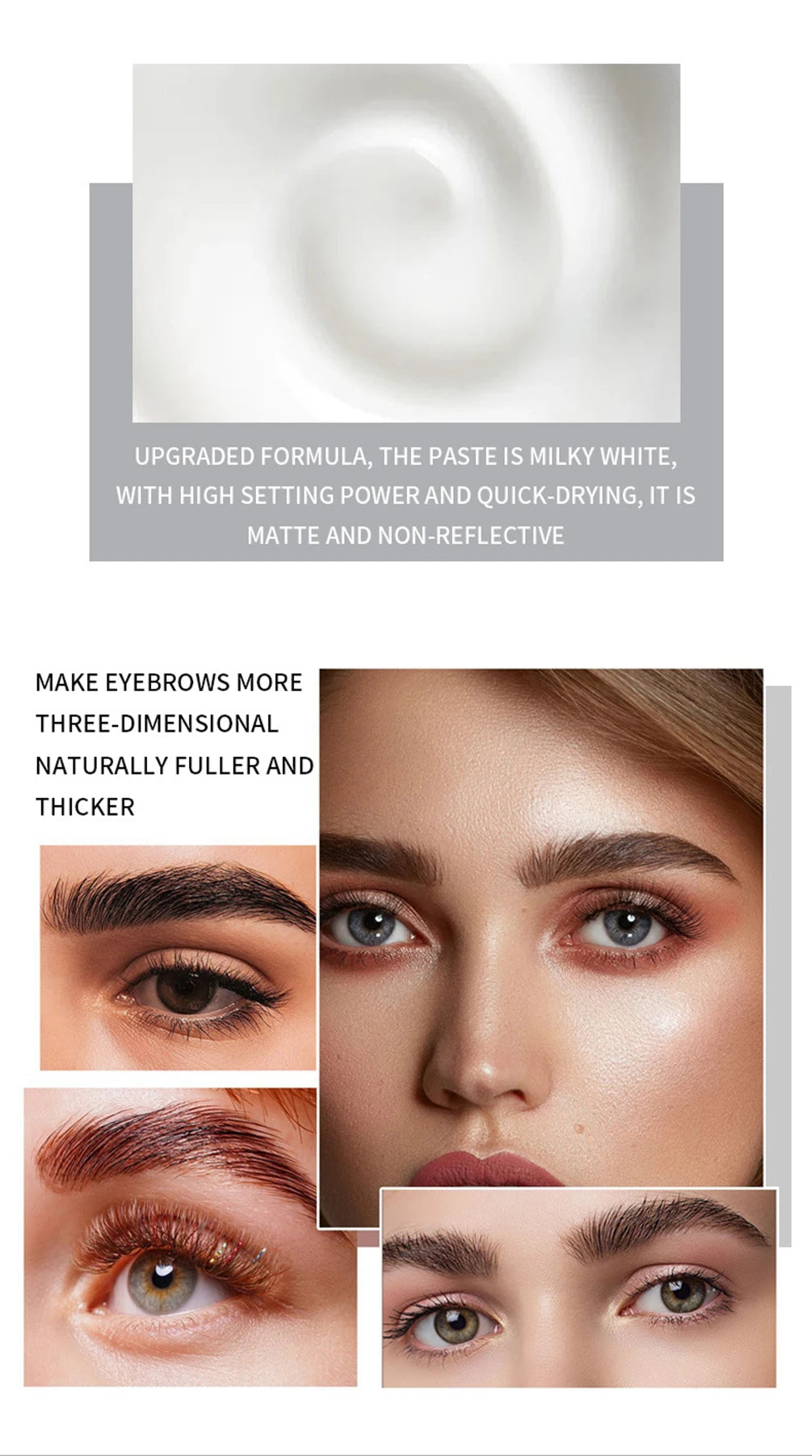 Private Label 8ml Eyebrow Gel Soap Custom Logo Waterproof Long-lasting Fast-dry White Pink Tube Bulk Makeup Cosmetic Beauty