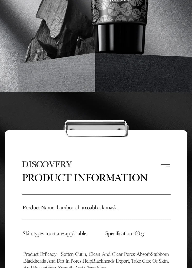 Blackhead Remover Mask Bamboo Charcoal Shrink Pores Acne Black Head Removal Cream Nose Cleansing Black Peel Off Masks Skin Care