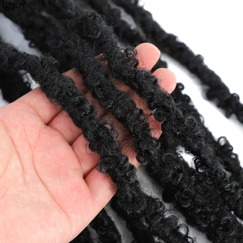 Butterfly Locs Crochet Hair 12 inch Handmade Butterfly Soft Locs Crochet Hair Extensions Synthetic Braiding Hair 12Strands/pack Badiee Stylez