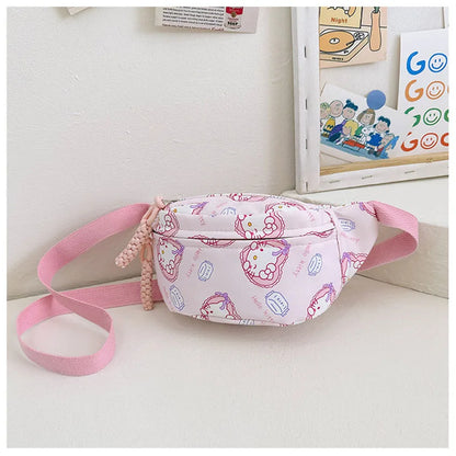 Sanrio Kuromi Chest Bag Cinnamoroll Crossbody Shoulder Bag Waist Storage Pouch My Melody Hello Kitty Coin Purse Kid Girl Gift 5