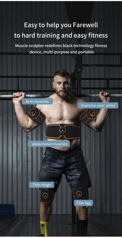 Abs Belt Abdominal Trainer EMS Muscle Stimulation Electric Exerciser Toning Belts For Leg Arm Workout Fitness Home Gym Equiment