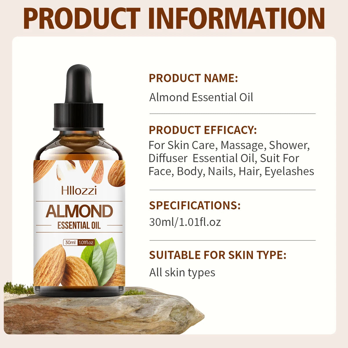 30ml Almond Essential Oil, Carrier Oil, Care Oil, Hydrating, Aromatherapy, Soap, Humidifier