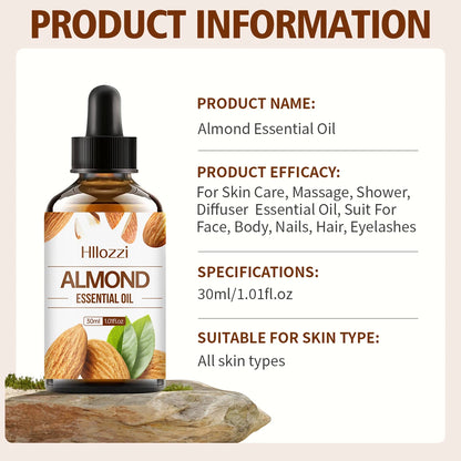 30ml Almond Essential Oil, Carrier Oil, Care Oil, Hydrating, Aromatherapy, Soap, Humidifier