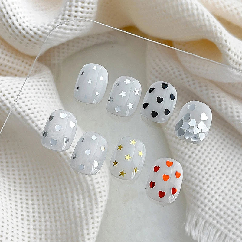 Holographic Laser Star Love Sequins Nail Glitter Gold Silver Sequin Mix Size Paillette DIY Design Nail Art Decorations Tool