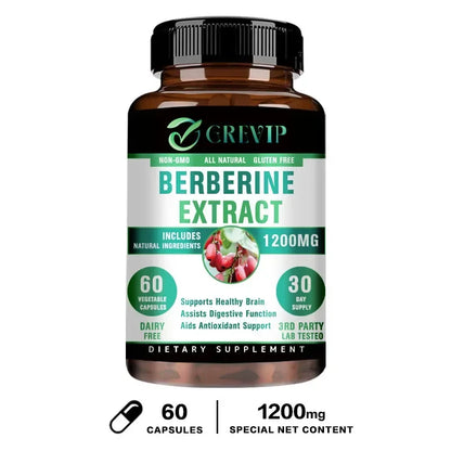 Berberine Extract - Supports Digestive System, Antioxidant, Enhances Cognitive Processes 60 Capsules