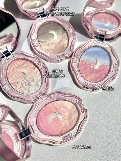 Colorrose Embossed Powder Blush Blue Genuine Nude Makeup Natural Party Blusher Shimmer Pearlescent Highlight Eyeshadow