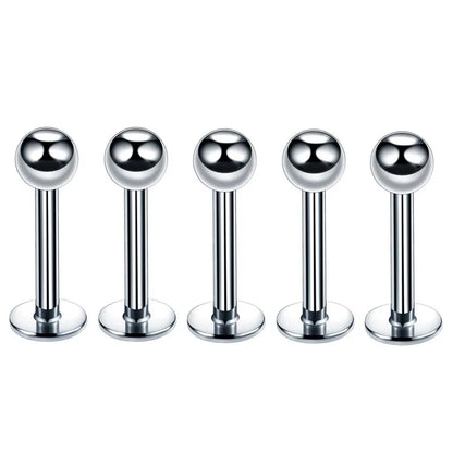 10-100pcs/lot Stainless Steel Labret Lip Bar Rings Stud Tragus Helix Bar Ear Cartilage Piercings Jewelry for Women Men 3mm Ball