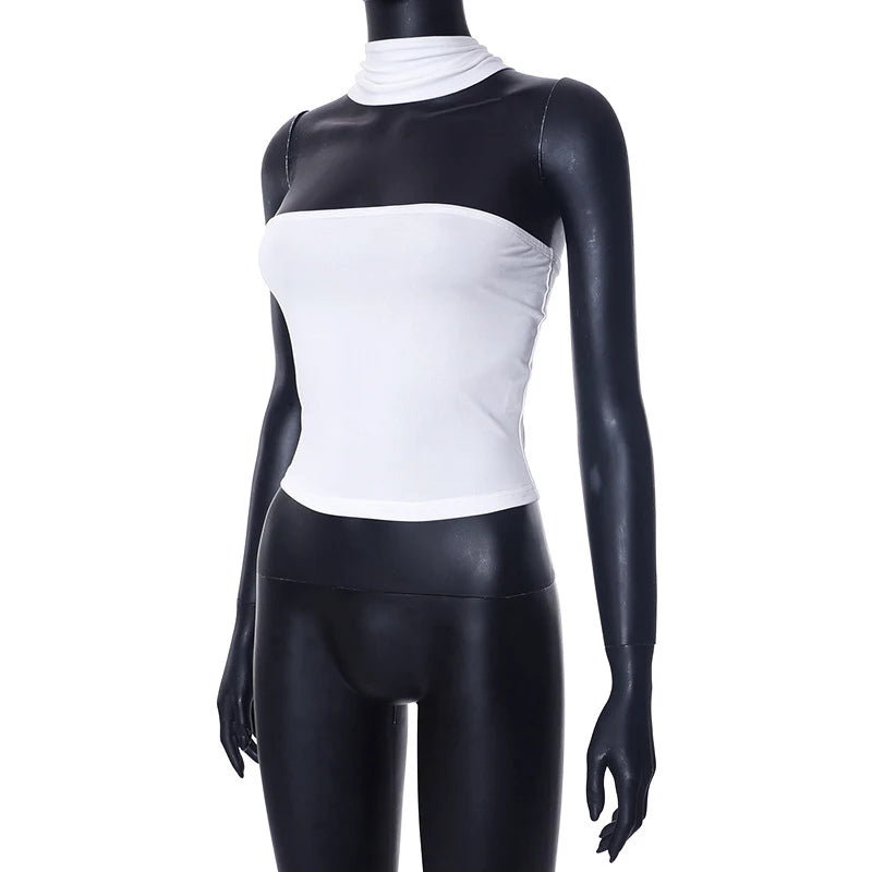 Chic White Sexy Strapless Crop Tops 2023 Elegant Summer Slim Tanks Tube Top Cropped Solid