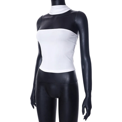 Chic White Sexy Strapless Crop Tops 2023 Elegant Summer Slim Tanks Tube Top Cropped Solid