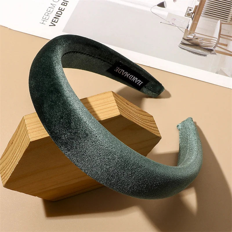 Autumn Winter Soft Velvet Cloth Sponge Padded Hairbands for Women Girls Casual Shopping Face Washing Dress Up Hair Accessories MJH16 4