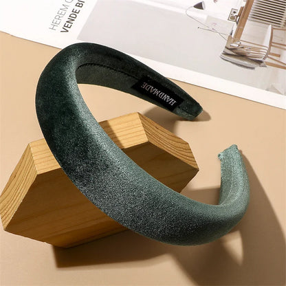 Autumn Winter Soft Velvet Cloth Sponge Padded Hairbands for Women Girls Casual Shopping Face Washing Dress Up Hair Accessories MJH16 4