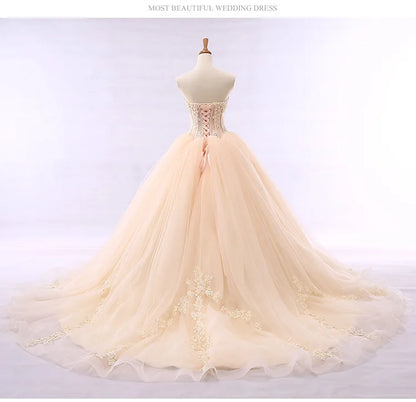 Strapless Wedding Dress 2025autumn New Style Elegant and Graceful Bride Slimming Palace Style Sexy Lace Puffy Dress Formal Dress Badiee Stylez