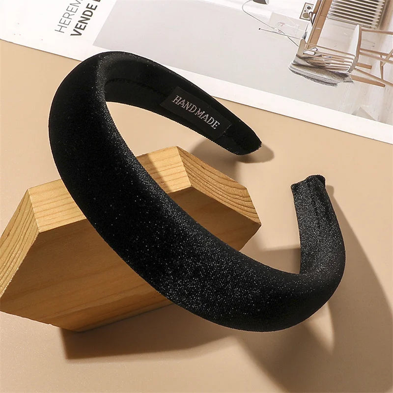 Autumn Winter Soft Velvet Cloth Sponge Padded Hairbands for Women Girls Casual Shopping Face Washing Dress Up Hair Accessories MJH16 2