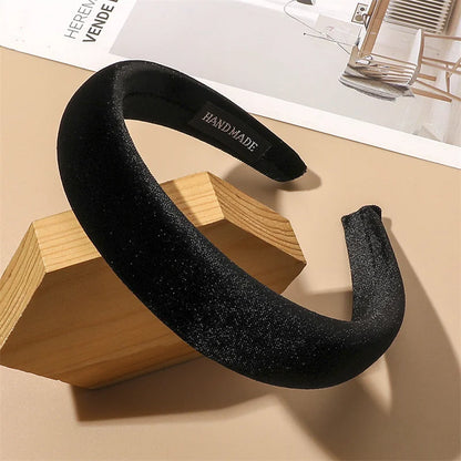 Autumn Winter Soft Velvet Cloth Sponge Padded Hairbands for Women Girls Casual Shopping Face Washing Dress Up Hair Accessories MJH16 2
