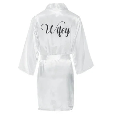 King And Queen Satin Robes Set Couple Couples Robes Mr. And Mrs. Kimono for Bride Kimonos Mr and Mrs Personalized Robes