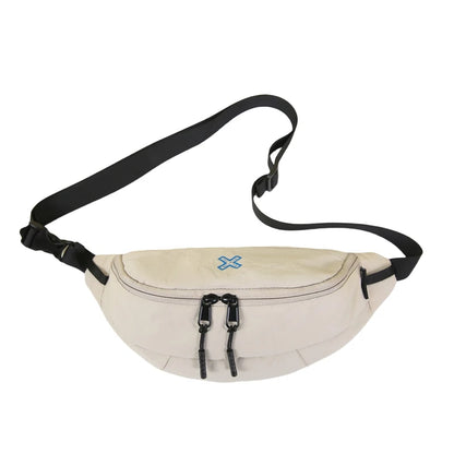 Casual Waterproof Chest Bags Large Capacity Crossbody Bags Korean Fashion Waist Bag Fanny Pack for Women Men's Travel Bag Banana Beige