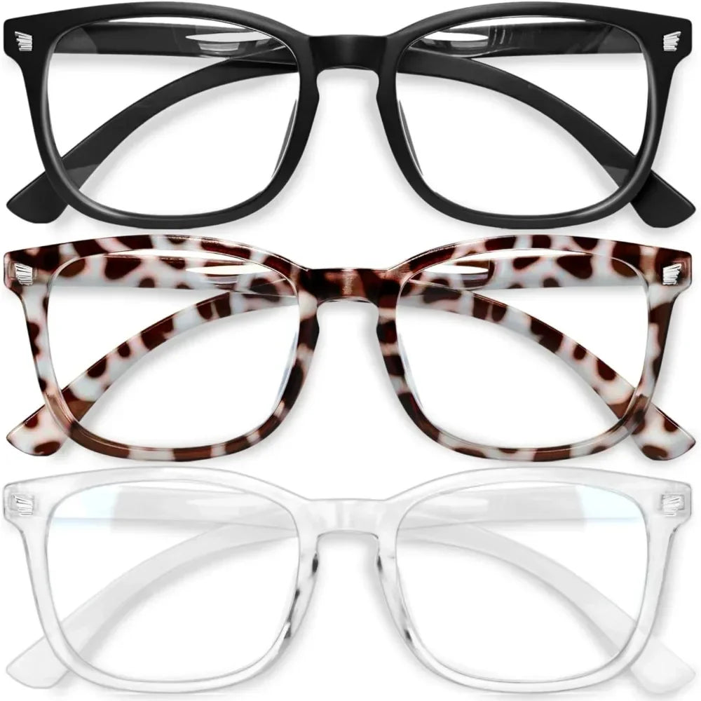 Stylish Blue Light Glasses for Woman - Computer Glasses 99% Blue Light Blocking - Lightweight TR90 Frames - 3 pack Badiee Stylez