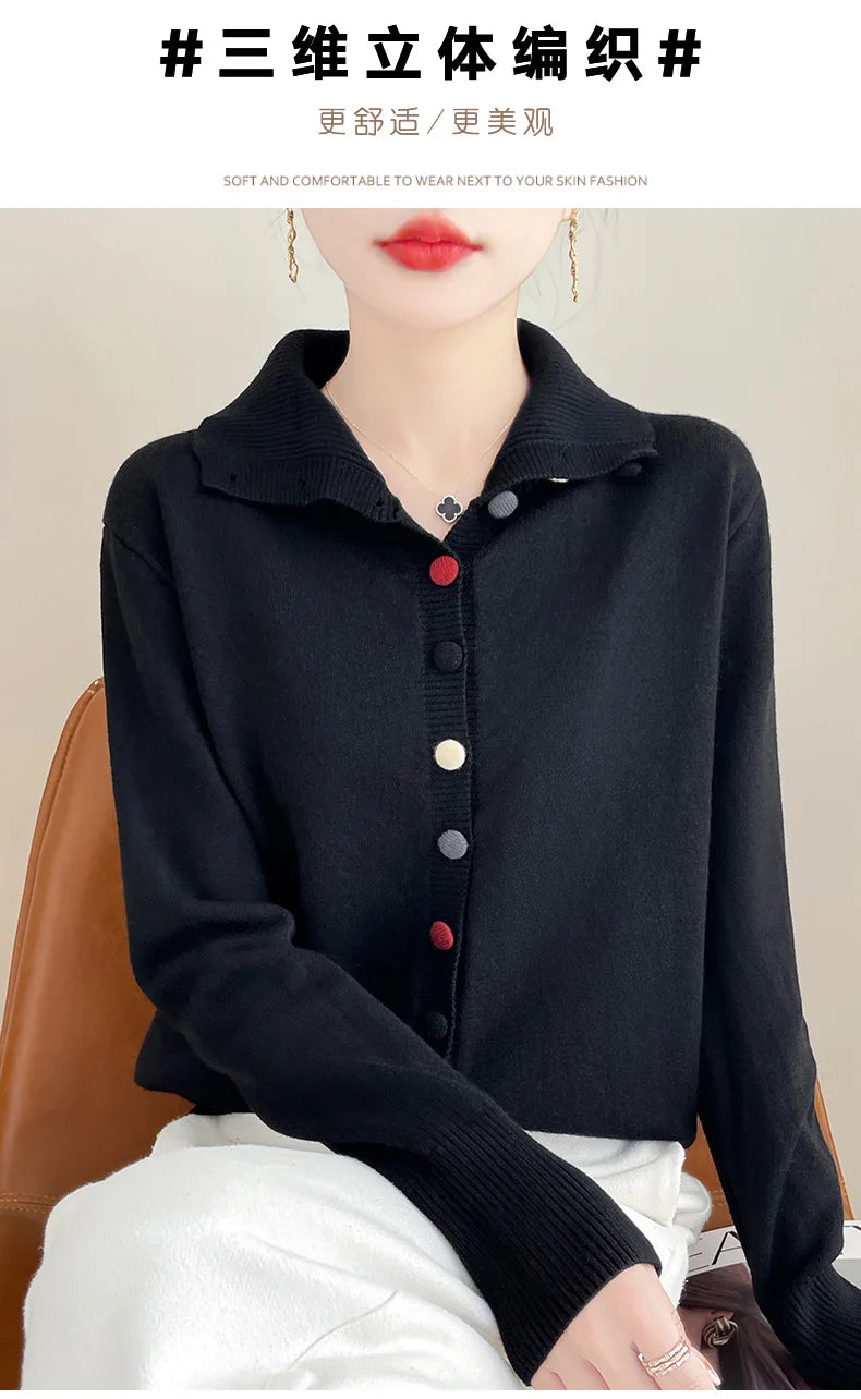 2024 New Cashmere Cardigan Women Long Sleeve Sweaters Cashmere Cardigan Autumn Winter Women Knitwear Fashion Coat