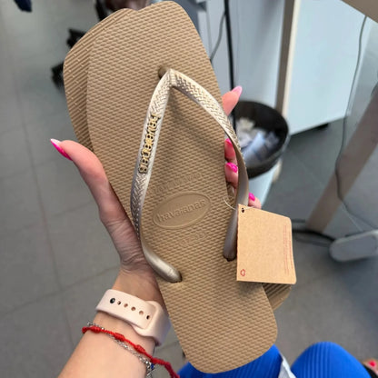 2025 Summer New Women's Square Toe Rubber Flip Flops Outdoor Beach Sandals Luxury Casual Slippers Size 35-42 Women's Shoes