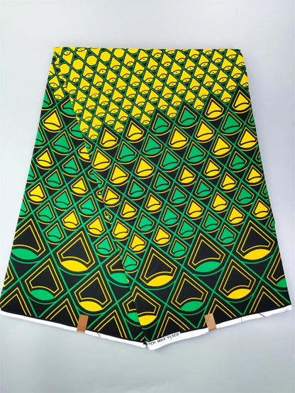 Classical Veritable Wax Guaranteed Real wax print fabric dutch hollandais pagne africa Dress 100% cotton 6yards Fluorescent Green 6Yards 950g