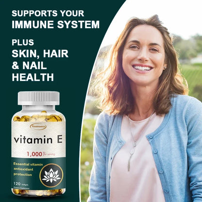 Vitamin E Capsules - Facial Care, Skin, Heart Health, Anti-Aging, Antioxidant