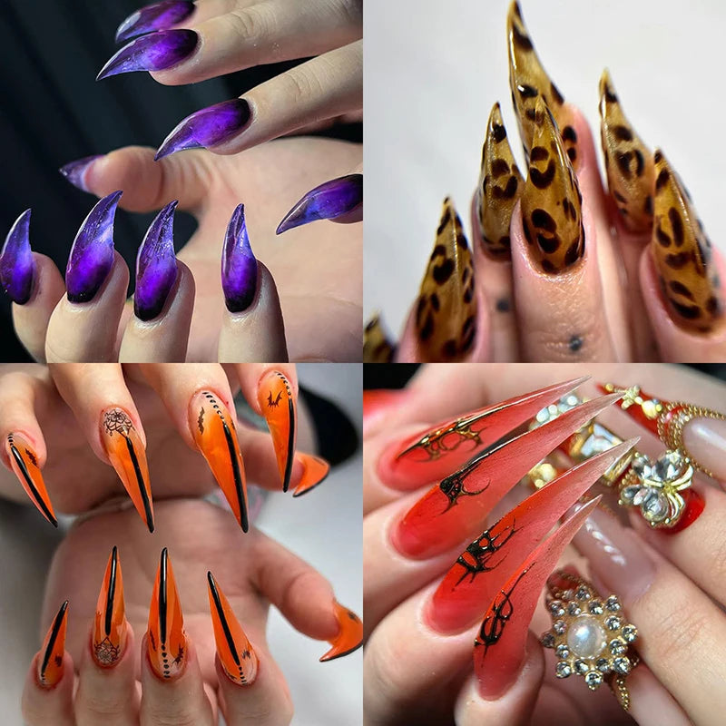 140Pcs 3D False Nails Press On Nails Extenison Tips Bendable Dual Form Full Cover DIY Nail Art Manicure Decoration Fake Nail Tip
