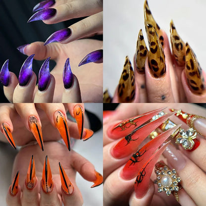 140Pcs 3D False Nails Press On Nails Extenison Tips Bendable Dual Form Full Cover DIY Nail Art Manicure Decoration Fake Nail Tip