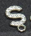 10pcs /26pcs pieces silver English letters drill metal pendant DIY fashion necklace bag pendant earrings material 10pcs S
