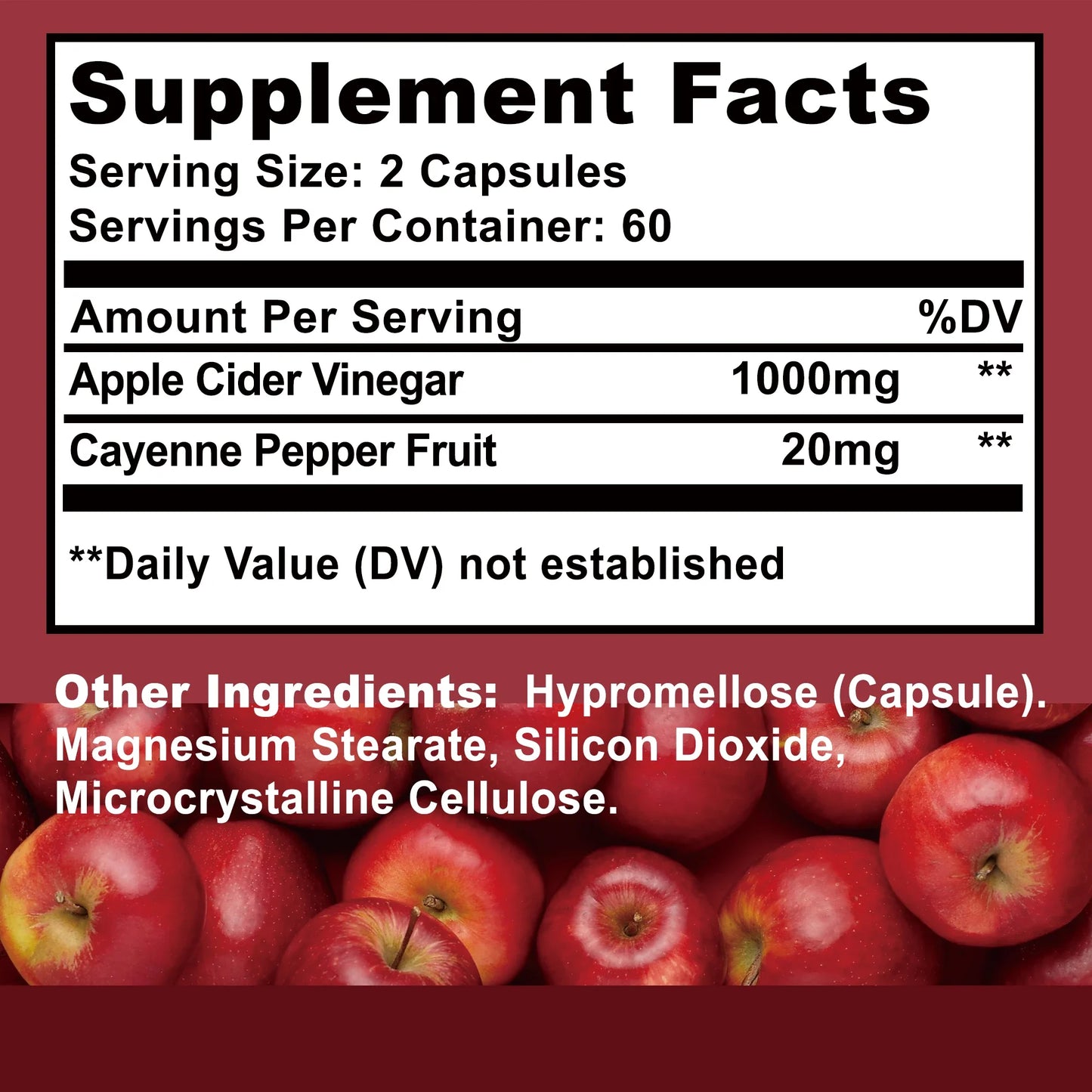 Apple Cider Vinegar - Improves Digestion, Appetite Suppression,Weight Management, Relieves Bloating - 120 Capsules Badiee Stylez