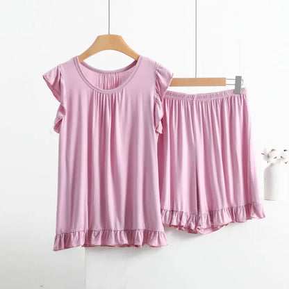 XL-8XL Plus Size Modal New Sleeveless Tops Ladies' Pajamas And Shorts Summer Women's Sleepwear Pyjamas Femme Nightwear Suit