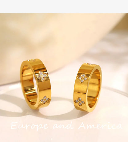 Keen-on Rings Stainless Steel Jewelry Woman Waterproof Water Drill Engagement Classic Retro Trends 2025 Products PVD Plating