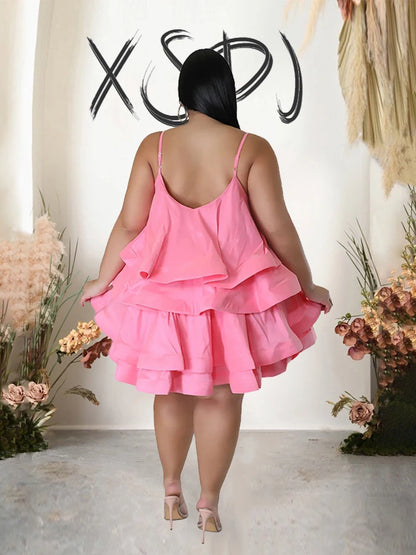 Elegant Chic Large Women Dresses Satin Summer Sexy Party Dress Strap Sleeveless Loose Plus Size Dresses Wholesale Dropshipping