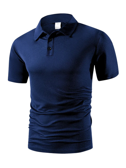 Men's Trendy Polo Shirt - Breathable Solid Color Casual Tee for Effortless Summer Style