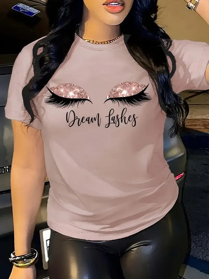 New Fashion Women's loose pink short sleeved summer T-shirt top Women's T-Shirt Designer Tees letter Print Short Sleeve EA11-PINK