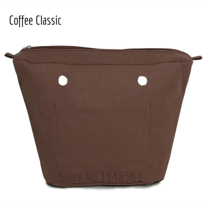 TANQU New Waterproof Inner Bag Organizer Insert Zipper Pocket for Classic Mini Obag Canvas Material for O Bag Coffee Classic CHINA